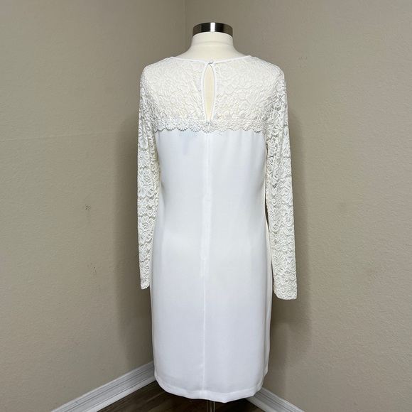 Laundry Shelli Segal Ivory Dress Size 12 Bride Lace Shift BHLDN Wedding Formal - Picture 15 of 15